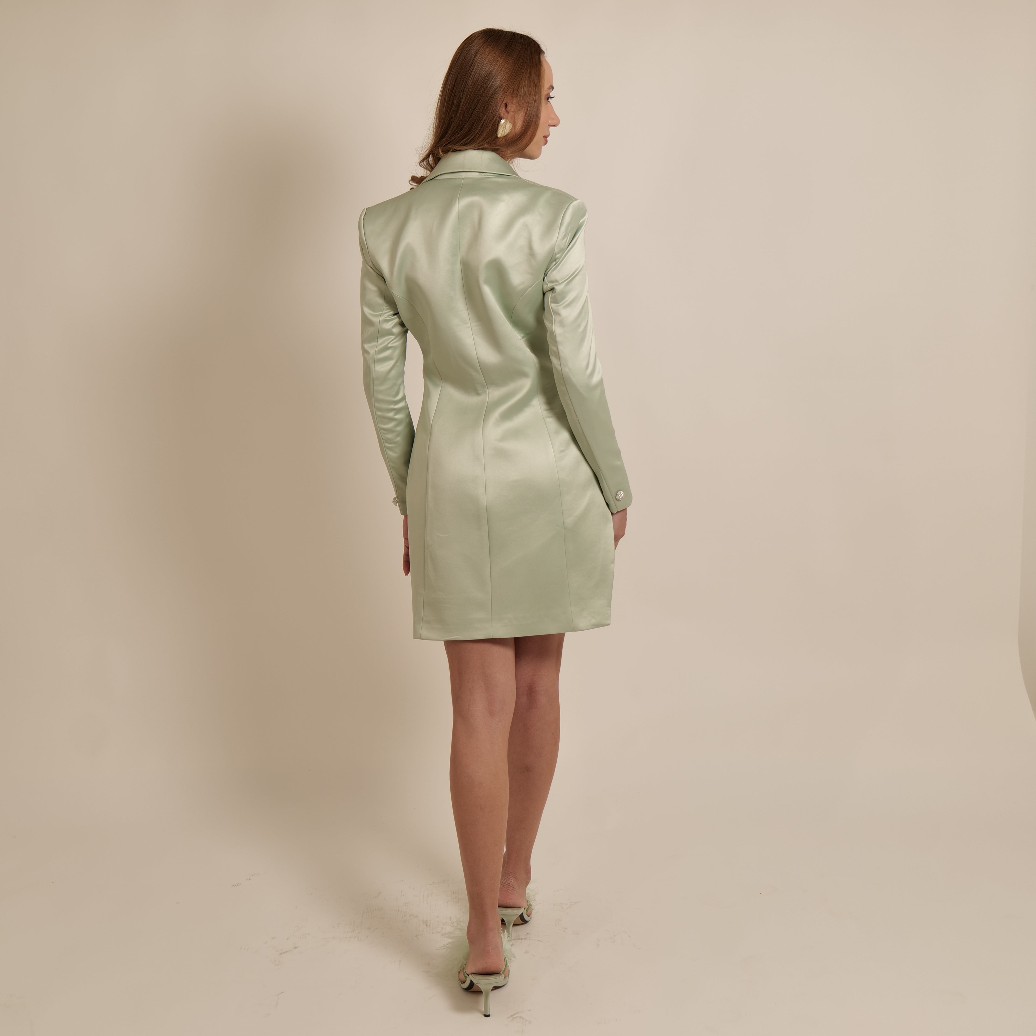 Pastel Green Blazer Dress