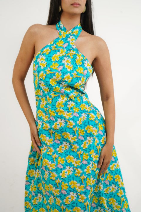 BLUE HIBISCUS DRESS