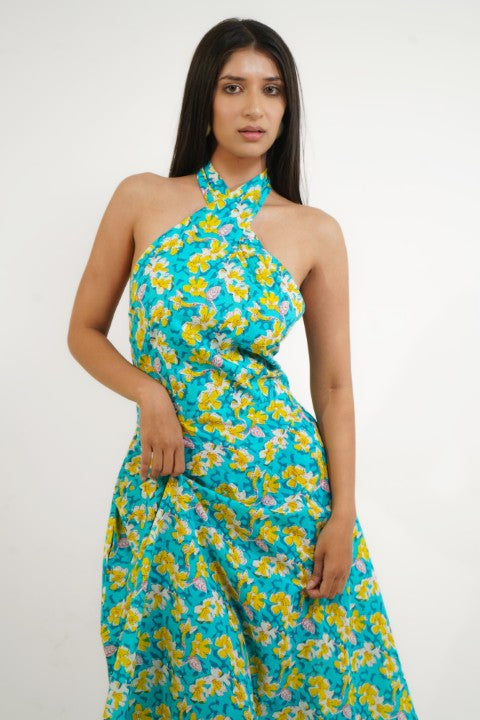 BLUE HIBISCUS DRESS