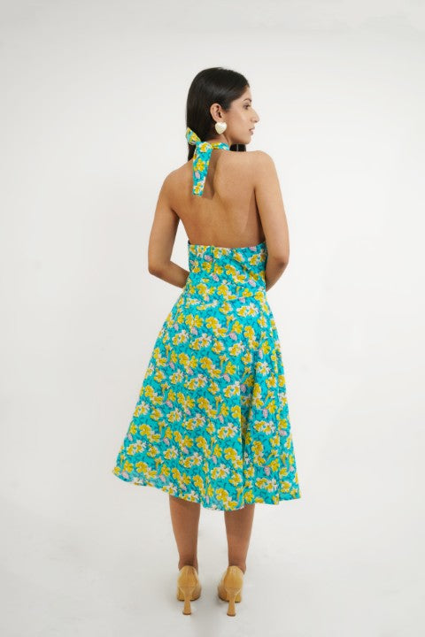 BLUE HIBISCUS DRESS
