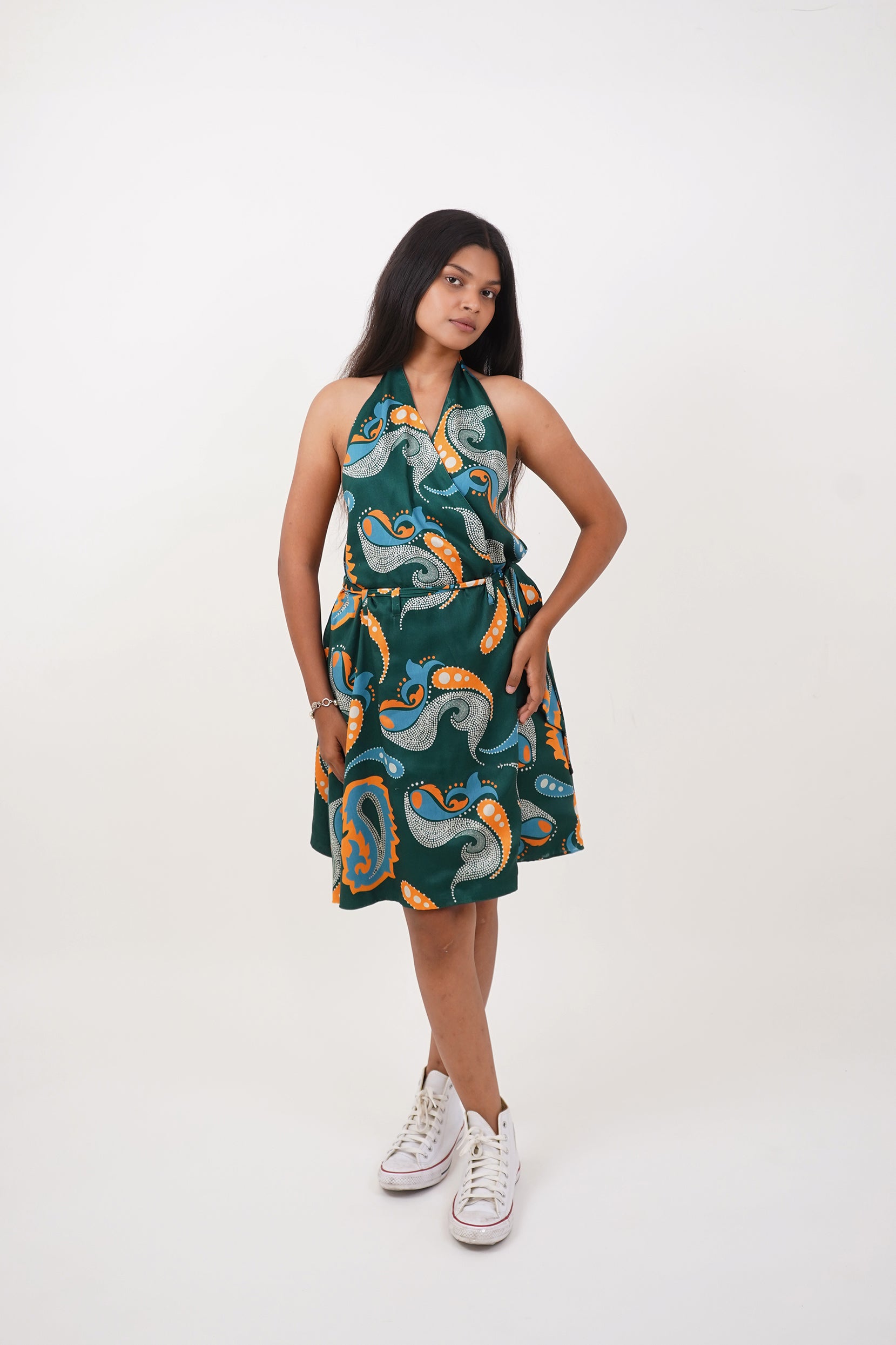 HALTER WRAP DRESS